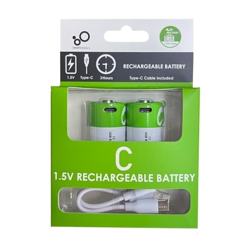 NÖRDIC USB-C Genopladelige Batterier 2-pak C/LR14