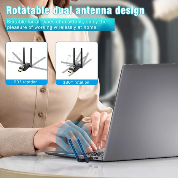 NÖRDIC USB - Pitkän kantaman Bluetooth 5.4 -sovitin 150 metrin kantamalla Black