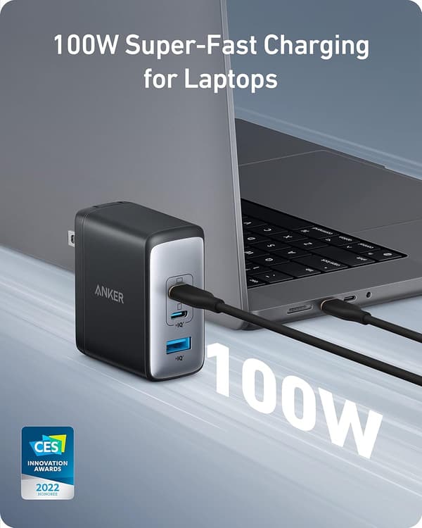 ANKER USB-C100W NANO II Hurtigoplader, 3-Port USB-C Strømadapter ANKER 736 Black