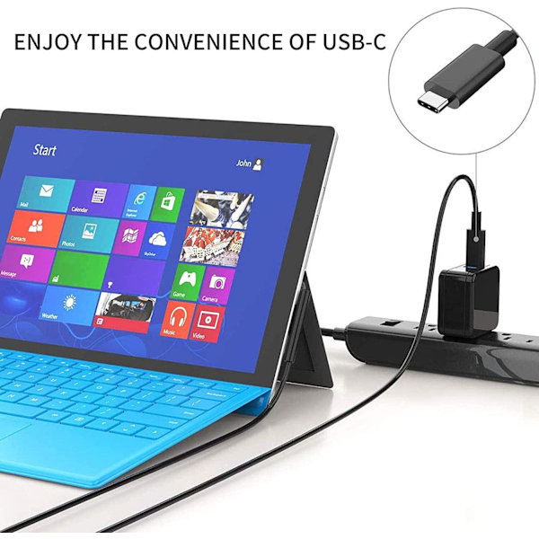 NÖRDIC 2m Ladekabel til Microsoft Surface 15V3A 45W Black