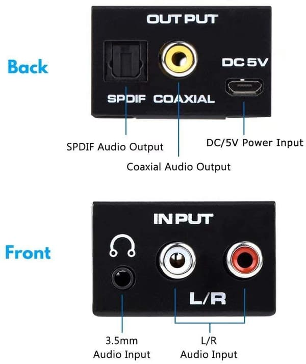 NÖRDIC Analog til Digital Audio audio konverter ADC Black