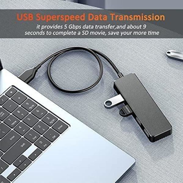 NÖRDIC USB 3.1 Hub 5Gbps 4PORT 35cm kabel sort