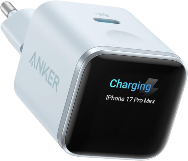 Anker Nano 45W Smart Display USB-C-oplader 45W, hvid
