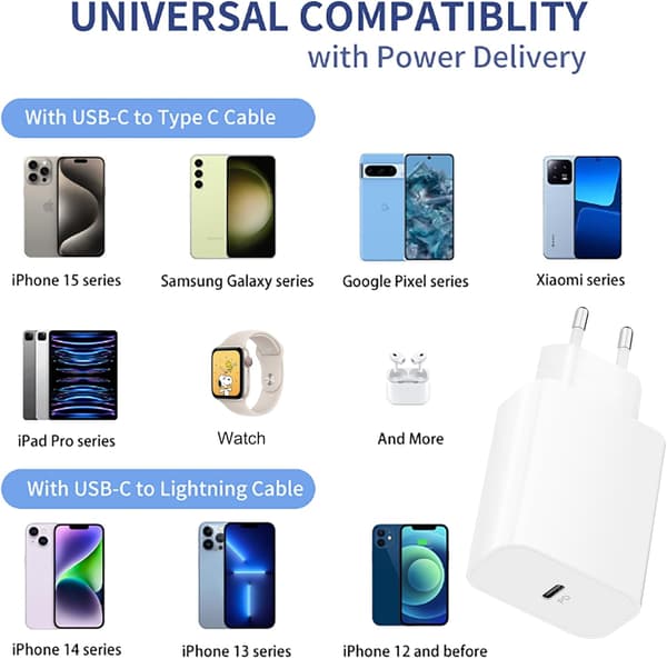 Væglader USB-C 3A PD 20W White