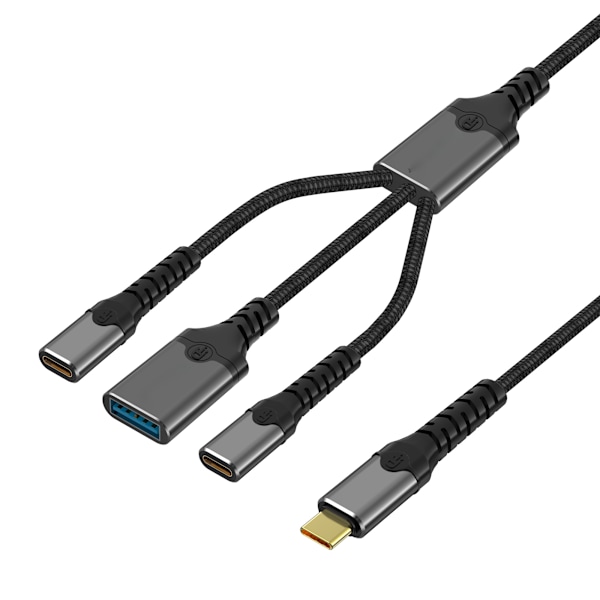 NÖRDIC USB-C -hubi 1xUSB-C PD60W 1xUSB-C 1xUSB-A