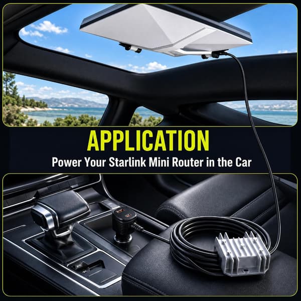 Starlink Mini Universal DC Strömomvandlare 12V/24V Boost till 30V 3.5A 105A 3m