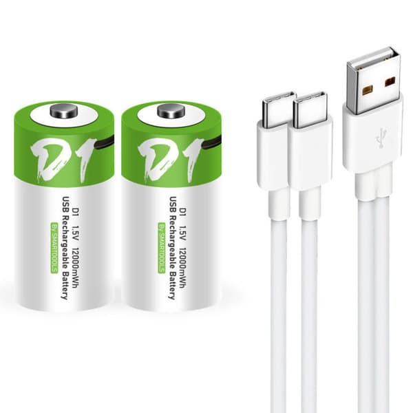 NÖRDIC USB-C Genopladelige batterier 2-pak D/LR20