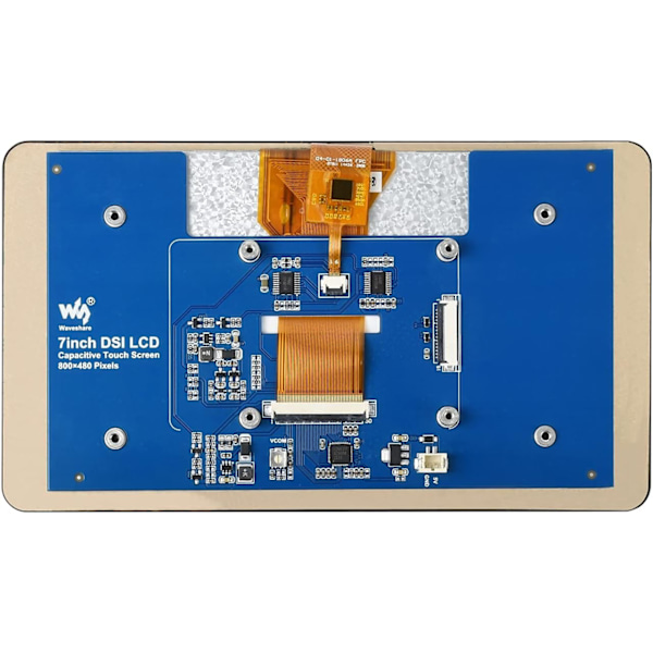 Waveshare 7-tommer touch-skærm til Raspberry Pi 5, 4B, Raspberry Pi 3B+/3B/3A+, CM3/3+/4 og VisionFive2 Core3566, 800 × 480 opløsning med DSI-interfac