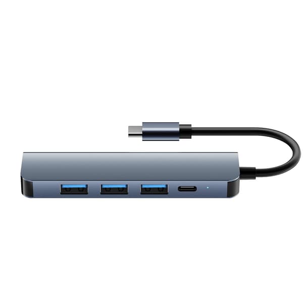 NÖRDIC USB-C 5-ports Hub 3xUSB-A 2.0, 1xUSB-A 3.1 og 1xUSB-C PD100W
