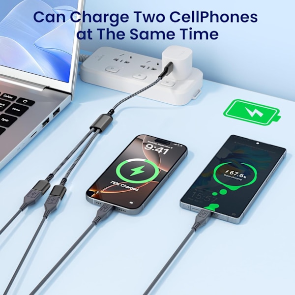 NÖRDIC USB Splitter USB-A til 2xUSB-C