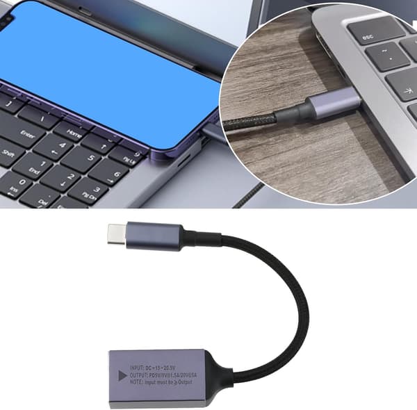 NÖRDIC Lenovo Square Yellow - USB-C-adapteri 17cm 100W