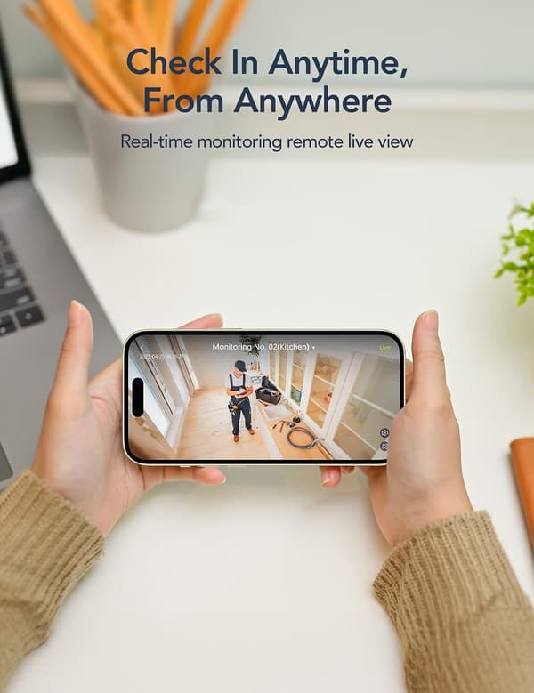 GNCC 1080p Övervakningskamera för inomhusbruk, 4-pack, 2,4G WiFi