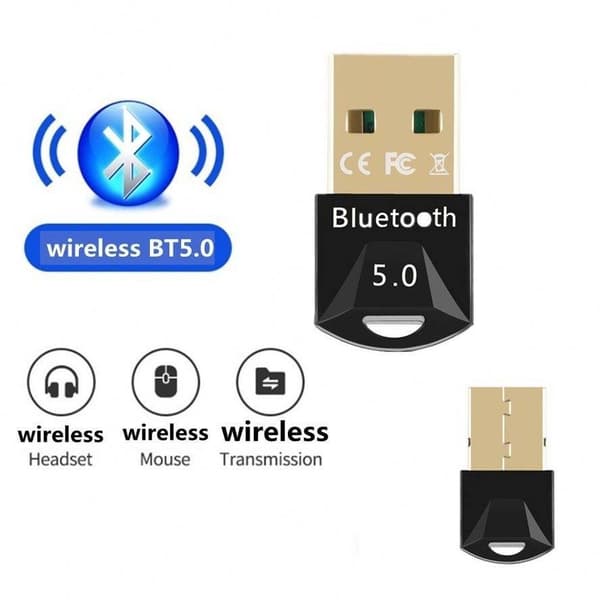 NÖRDIC USB-A Bluetooth 5.0 dongle Bluetooth USB adapter Svart