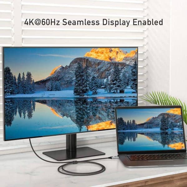 NÖRDIC 3m Displayport til HDMI 4K60Hz Dynamic HDR 18Gbps