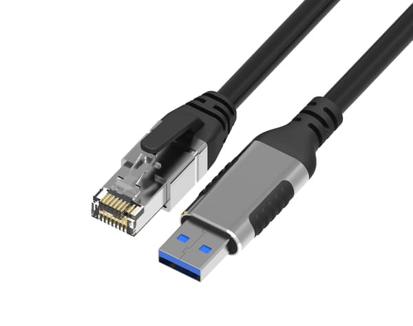 NÖRDIC 5m USB-A 3.1 - RJ45 1Gbps LAN Windows, MacOS, Linux, ChromeOS Black