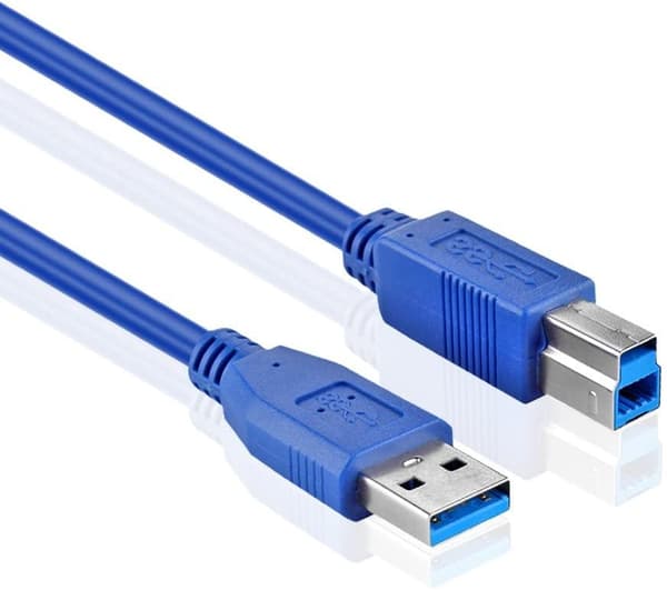 NÖRDIC USB 3.1 -kaapeli USB A–USB B, 1 m, sininen, USB-tulostinkaapeli