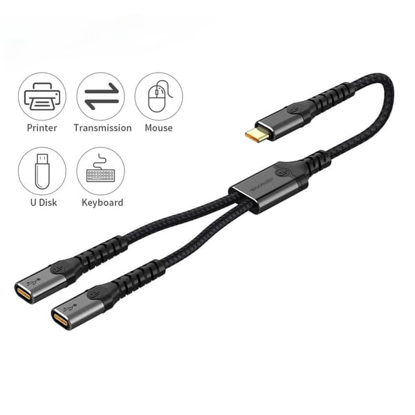 NÖRDIC USB-C Hubb till 1xUSB-C PD60W och 1xUSB-C