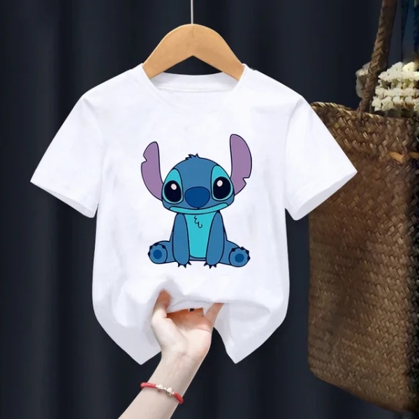 Disney Lilo Stitch Barn T-shirt Kawaii T-shirt Anime Tecknade Barn Casual T-shirt Barn Flicka Pojke Mode Y2K Topp 011646 120