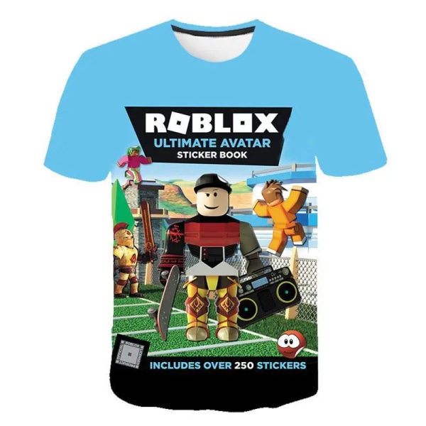 ROBLOX Kortärmad T-shirt för barn Bomull Sommar Barnkläder Tecknad Casual T-shirt Pojkar och flickor Sweatshirt STJ-TDX-647-1 130CM