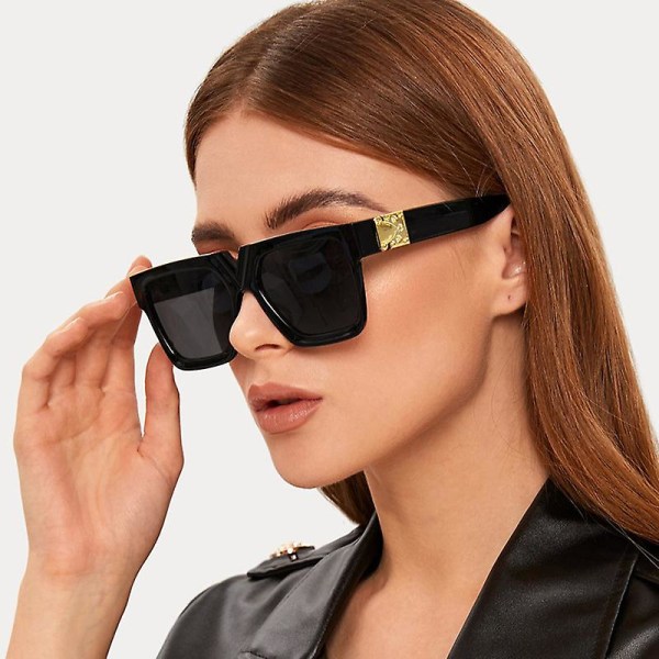2023 Fyrkantiga solglasögon Kvinna Lyxmärke Resor Svarta rektangulära solglasögon Kvinnligt mode Retro Lunette De Soleil Femme Leopard Other