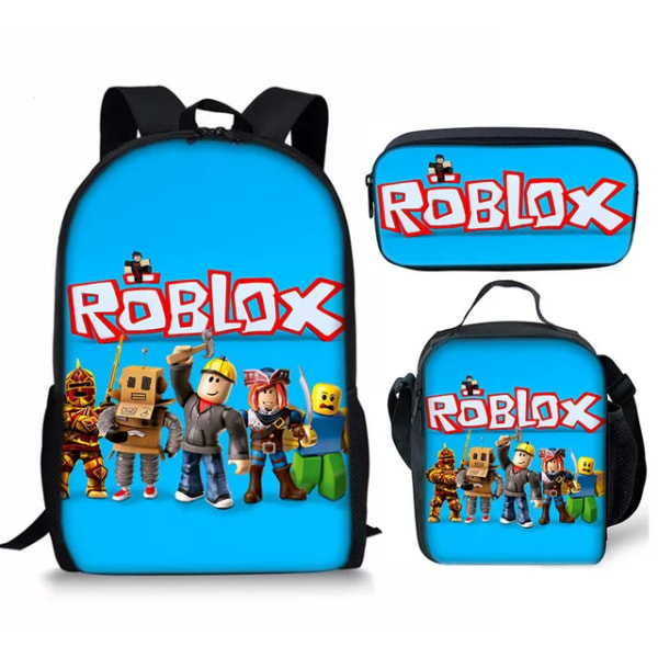 3PC-SET 3D-utskrift Roblox-spel som omger Primär- och gymnasieelever Ryggsäck Satchel Pen Väska Anime Cartoon Mochila 3PC--08