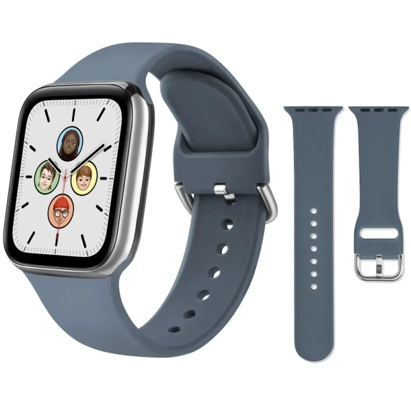 Lämplig för äpplen Mjuk silikonrem för Apple Watch Band 41mm 45mm 38mm 42mm 40 41mm Smart Watchband Armband För iWatch Series 9 8 7 6 Clould gray 38 40 41 mm S-M