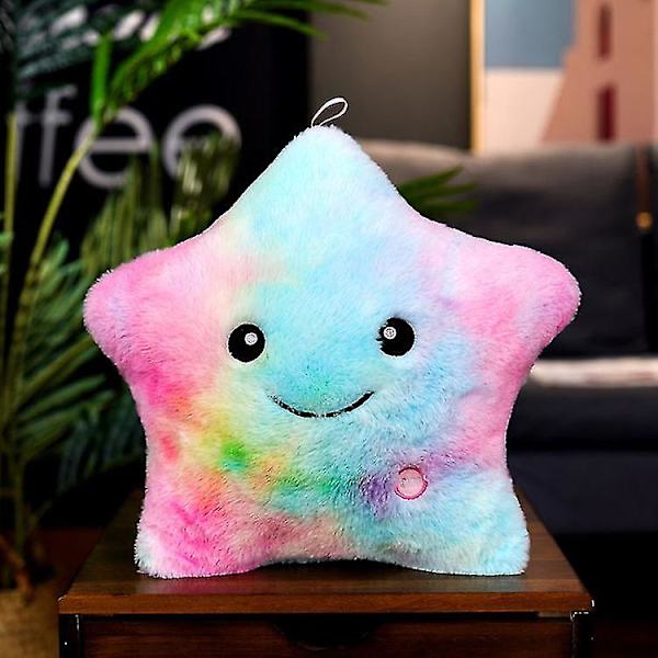 Glödande Twinkle Led Light Stars Kudde Plysch Fylld Söt Star Chart Toy Multicolour