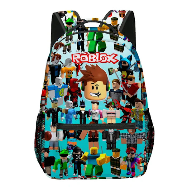 ROBLOX Virtual World Primary Secondary School Skolväska Ryggsäck Mochila Ryggsäck kawaii Cartoon Presents Skolväska Mochila Fully printed bag--D