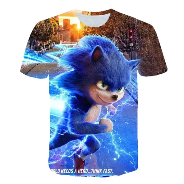 2023 Nya barn tecknade söta kläder Sommar Barn Pojkar T-shirt Printed kortärmad Baby Girls T-shirt Sonic kortärmad 3 160