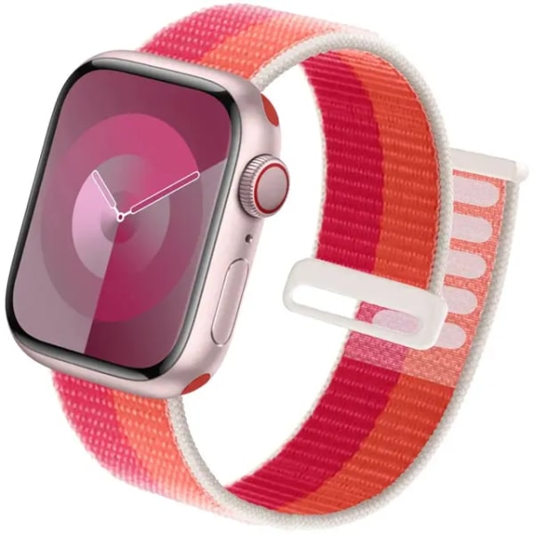 Sportrem för Apple Watch Band 44 mm 40 mm 49 mm 45 mm 41 mm 42 mm 38 mm Nylon Correa iwatch ultra 2 Series 9 8 se 7 6 5 4 3 Nectarine Peony 42mm-44mm-45mm-49mm