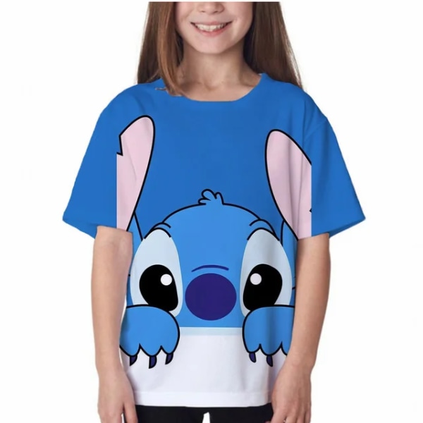 Ny Kawaii Lilo Stitch Rolig tecknad T-shirt Barn Flickor Stitch Söt Manga T-shirt Y2k Grafisk Pojkar T-shirt Streetwear Top Tees 19 130