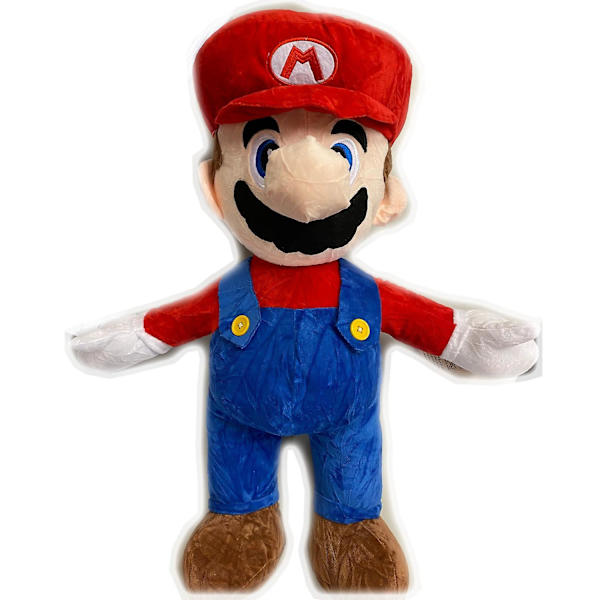 Super Mario Plysch Stor Muffad Toy Stuffed 60cm B-Sort Skrynklig null none