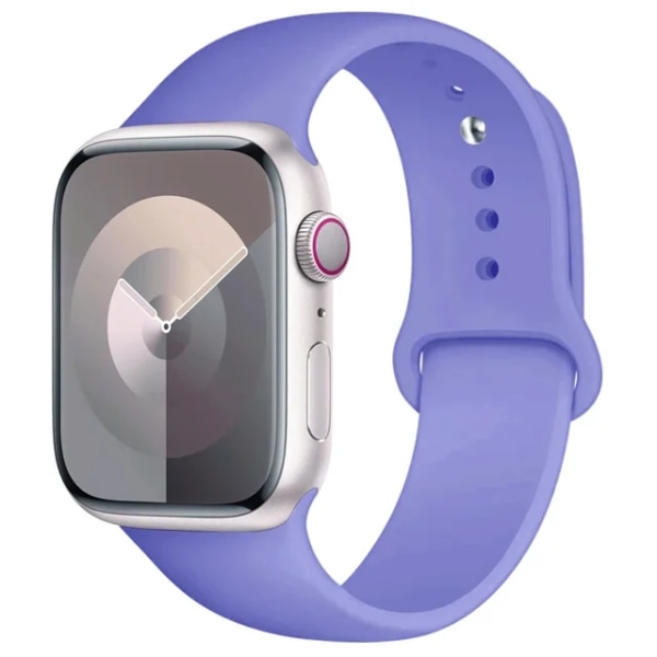 Lämplig för äpplen Silikon sportband för Apple Watch -rem49mm 44mm 45mm 40mm 41mm 42mm 38mm armband iwatch series9 8 7 6 5 4 3SE Ultra lilac 49mm-42-44-45mm M-L