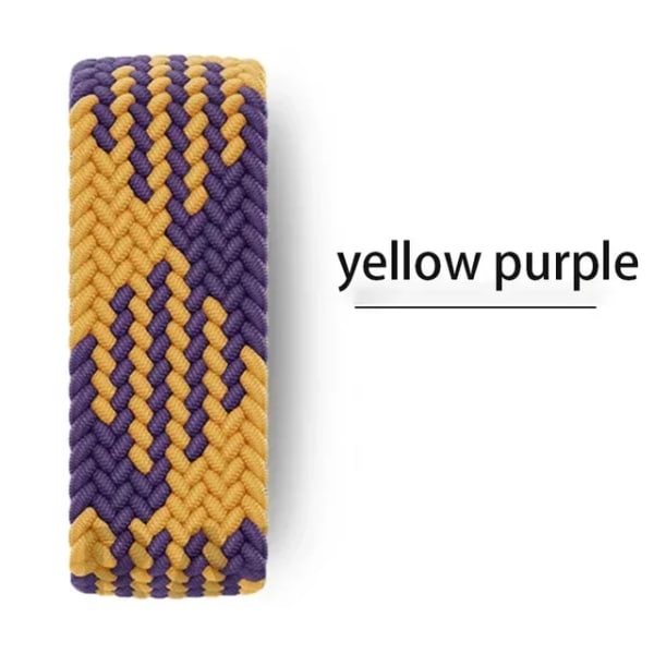 Lämplig för äpplen Flätad Solo Loop Rem För Apple Watch Band Nylon 49mm 45 44 41 40 38mm 42mm Correa Armband iwatch Series 9 8 7 5 SE 6 yellow purple L