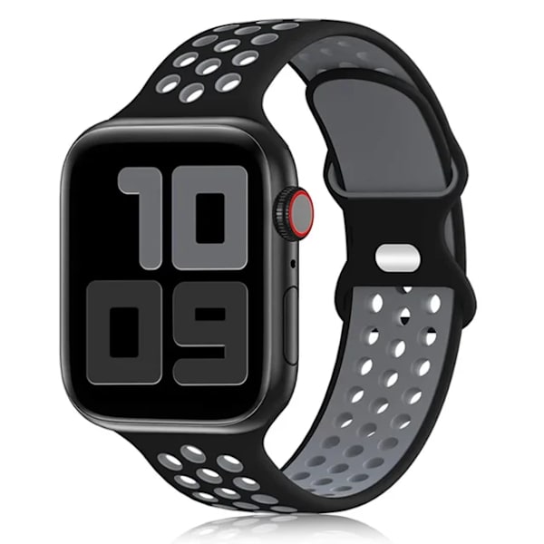 Lämplig för äpplen Rem För Apple Watch Band 49mm 44mm 45mm 42mm 41mm 38mm 40mm correa Silikon sportarmband iwatch 8 SE 7 6 5 Ultra 49 Black Grey  38 40 41mm