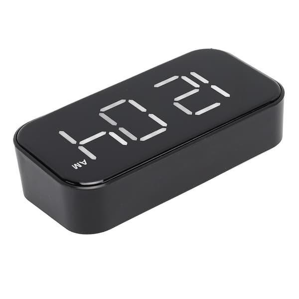 Digital USB -väckarklocka med stor display - Svart skal, vita siffror - Perfekt för sovrum och kontor null none