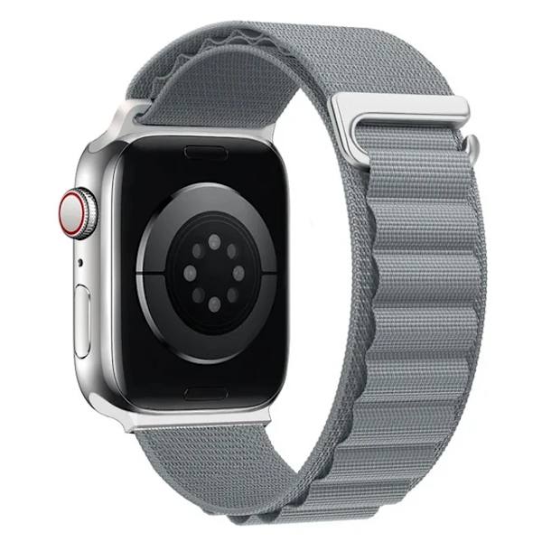Lämplig för äpplen Alpine Loop Strap för Apple Watch Ultra Band 49mm 45mm 44mm 42mm 41mm 40mm Metall C-Hook Armband iwatch SE series 9 8 7 Light Gray 38mm 40mm 41mm
