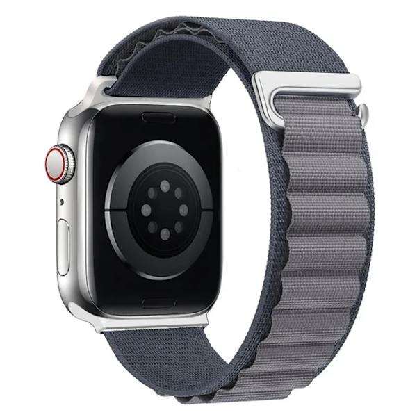 Lämplig för äpplen Alpine Loop Strap för Apple Watch Ultra Band 49mm 45mm 44mm 42mm 41mm 40mm Metall C-Hook Armband iwatch SE series 9 8 7 Gray 38mm 40mm 41mm