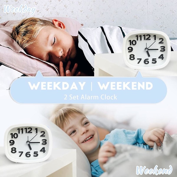 Candy Color Tredimensionell Digital Silent Alarm Clock Creative Väckarklocka Present Vit white none