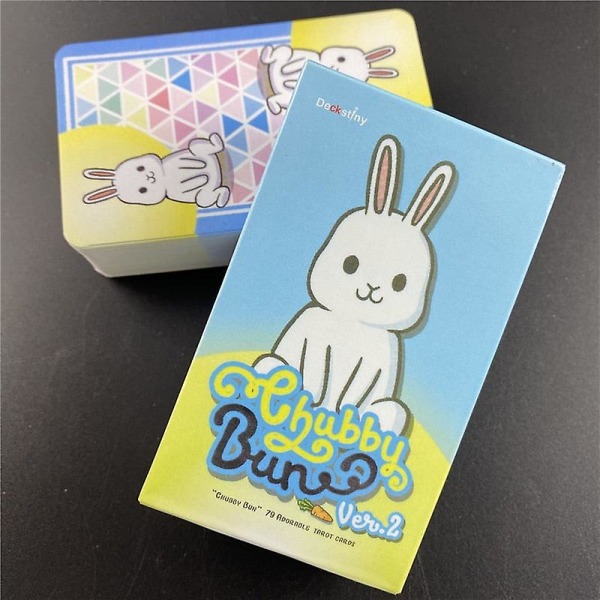 Chubby bun tarot version v2 kanin orakel kort kanin tarots haredeck thailand brädspel kortlek för fest 78pcs mtt13