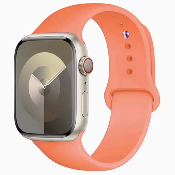 Lämplig för äpplen Silikon sportband för Apple Watch -rem49mm 44mm 45mm 40mm 41mm 42mm 38mm armband iwatch series9 8 7 6 5 4 3SE Ultra papaya 49mm-42-44-45mm M-L