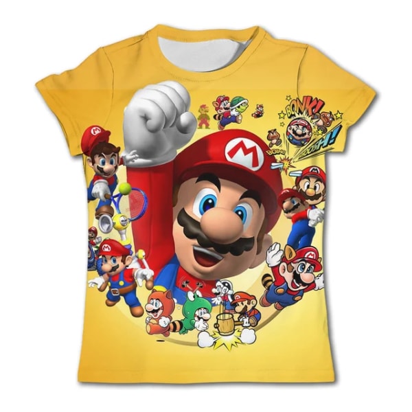 Barn Super Mario T-shirts Pojke Tecknad Toppar T-shirts Barnkläder Baby Pojkar T-shirt Barn Flicka Kläder Nya sommar Kortärmade TX-C0154 120CM