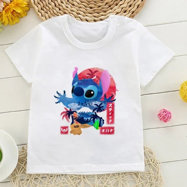 Barn T-shirt i bomull Barn Disney Lilo Stitch Tecknad T-shirt Stitch Söt Manga T-shirt Y2k Grafisk T-shirt Tjej Pojke Topp T-shirts 59217 100