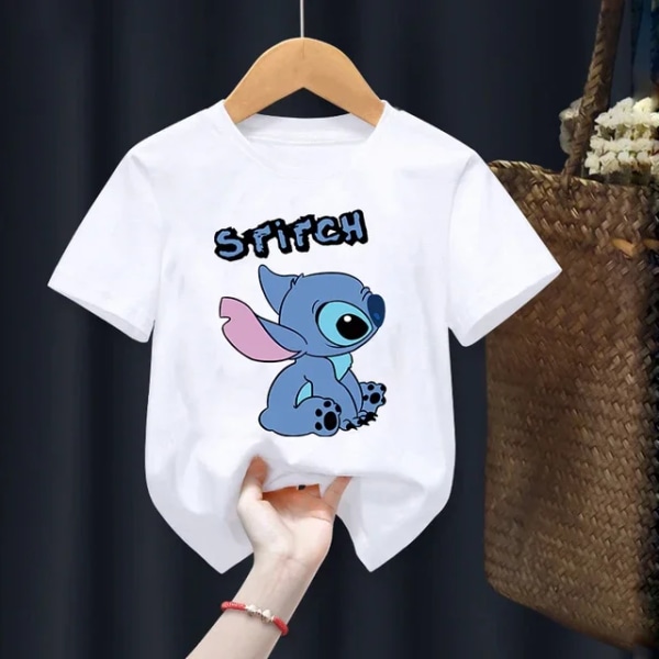 Disney Lilo Stitch Barn T-shirt Kawaii T-shirt Anime Tecknade Barn Casual T-shirt Barn Flicka Pojke Mode Y2K Topp 011636 100