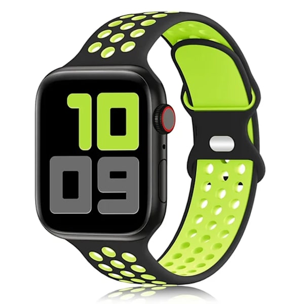 Lämplig för äpplen Rem För Apple Watch Band 49mm 44mm 45mm 42mm 41mm 38mm 40mm correa Silikon sportarmband iwatch 8 SE 7 6 5 Ultra 49 Black Yellow 42 44 45 49mm
