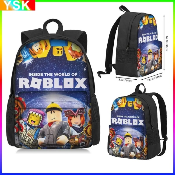 Roblox med fack Primär- och mellanstadieelever Skolväska Sportryggsäck Lightening Pojkar Flickor Cosplay Anime Mochila B