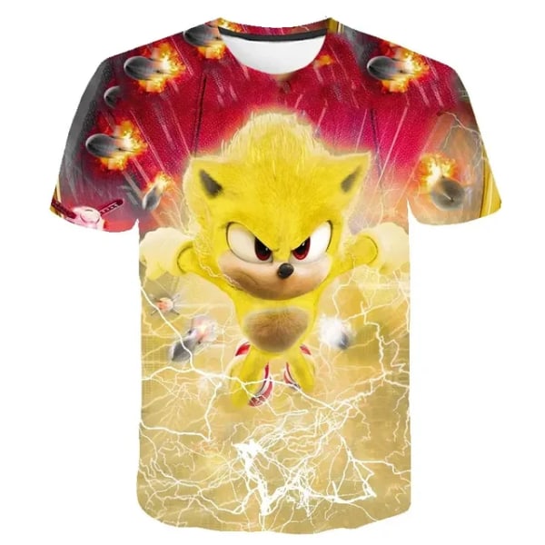 2023 Nya barn tecknade söta kläder Sommar Barn Pojkar T-shirt Printed kortärmad Baby Girls T-shirt Sonic kortärmad 8 150