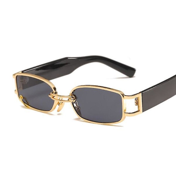 2023 fyrkantiga solglasögon Kvinna Lyxmärke Resor Små rektangulära solglasögon Kvinnligt mode Retro Lunette De Soleil Femme Black Gray other