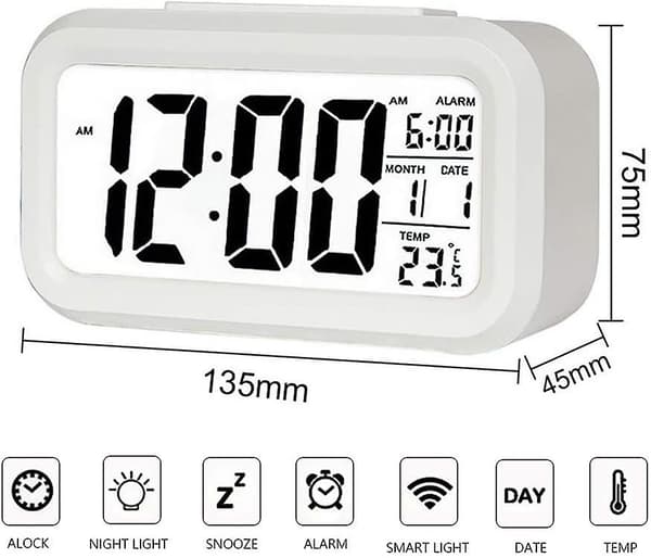 Digital väckarklocka, acsergery 5,6" led-displayklockor Snooze aktiverad natt null none