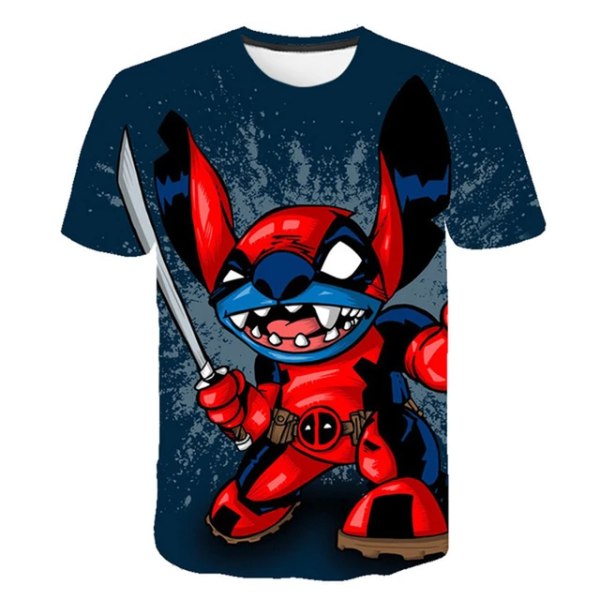 Kawaii Lilo Stitch Rolig tecknad T-shirt Barnstygn Söt Manga T-shirt Y2k Grafisk T-shirt för flickor Streetwear Boys Top Tees 15 130